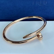 New Wide 3.5mm Classic Nail Bangle 18K Gold Thick Plated V Gold Not Fade Women's 925 Silver Statement Punk Bangle