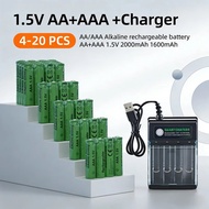 AA AAA 4-20PCS Alkaline Rechargeable Battery LR6 ALR03+Charger for Computer Clock Radio Video Game D