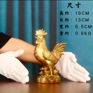รูปปั้นไก่ทองแดงแบบจีนดั้งเดิม Fengshui Yuanbao ตกแต่งสำนักงานที่บ้านไก่