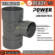 POWER AW PVC LARGE RADIUS TEE Y AW 4 INCH POWER AW PVC TY FITTING PIPE CONNECTION T TE WAY THICK PRA