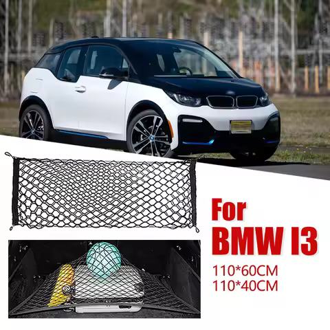 Trunk cargo net suitable for BMW i3 car debris storage organizer elastic storage bag suitcase shelf 