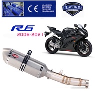 YZF-R6 Motorcycle Exhaust Contact Middle Pipe Slip On 1998-2021 For Yamaha YZF R6 YZF-R6 Exhaust Muf