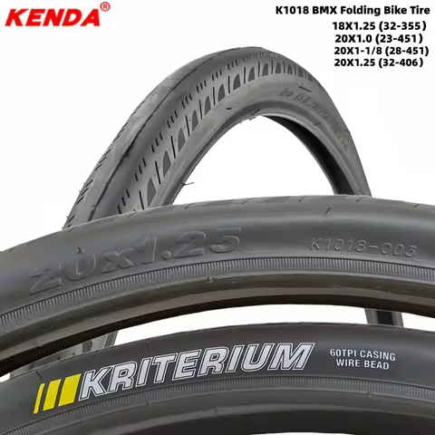 Kenda BMX Folding Bike Tire 18 20 inch 60TPI Wire Bead Tire 18X1.25 (32-355)/20X1.0 (23-451)/20X1-1/