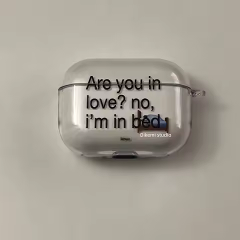 Ins English Letter Clear Soft TPU Earphone Case For Airpods 4 3 2 1 Pro Pro2 Pro3 Shockproof with Ho