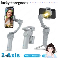 LUCKYSTOREGOODS Handheld Gimbal Stabilizer, Foldable with Fill Light 3-Axis Selfie Tripod, AI Face T