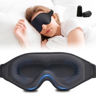 3D Sleep Mask with Earplugs, 100% Light Blackout Eye Mask for Sleep, Washable Sleeping Mask, 0 Press