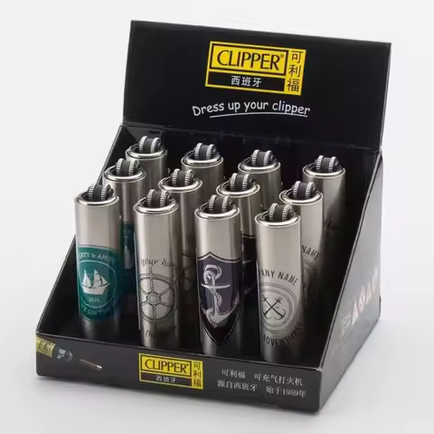 Clipper Lighter Metal Sand Wheel Igniter Butane Torch Lighter Smoking Accessories 12 Whole Gas Light