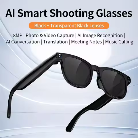 V3 Smart Glasses Capture 8MP HD Camera Photo Video Capture AI Image Recognition Glasses Bluetooth Mu