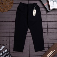 Women's 9 Inch KAKI BIGSIZE Elastic Waist Pants From 44kg To 80kg