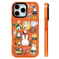 Orange Background Miffy Postage Collage Sticker Case Compatible For IPhone 11 1315 16 17 Pro Max 12 