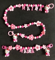 1 set kalung masker anak + konektor masker tema Hello Kitty ada bandulnya/boneka nya bisa request na