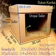 High Tart Cake Box Box 30x30x29.5 EFLUTE High Tart Cake Box Box/ with Separate Lid 30x30 x 29.5 Brow