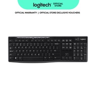 Logitech K270 Wireless Keyboard for Windows, 2.4 GHz Wireless, Full-Size, Number Pad, 8 Multimedia K
