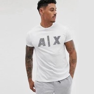 Armani exchange Original 100% White Short sleeve casual loose shirt men Round neck man Baju putih le