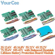 3S 4S 5S 6S 7S 10S 15A BMS 20A 18650 Lion Lithium Battery Protection Board Module with Balanced 12.6