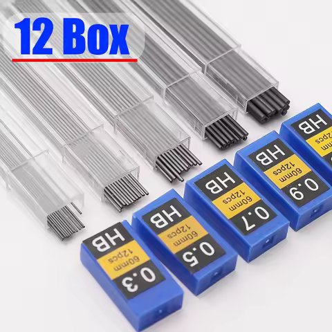 1/6/12Pcs 0.3 0.5 0.7 0.9 1.3 2.0mm HB Replacement Refill Leads Refill For Mechanical Pencil Writing