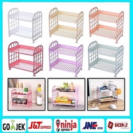 Mini Plastic Shelf Mini 2-Tier Shelf/ Multipurpose Table Shelf/