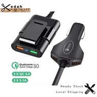 Premium Luxury Car 3x QC 3.0 USB Port 12A Car Charger Quick Charge Multi 4 Port Usb 3.1A