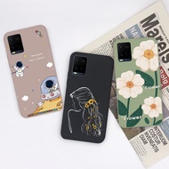 For Vivo Y32 Y33s Y33t Y 32 Y 33s Y33 t Phone Case Cute Fashion Shockproof Matte Pilot Flower Silico
