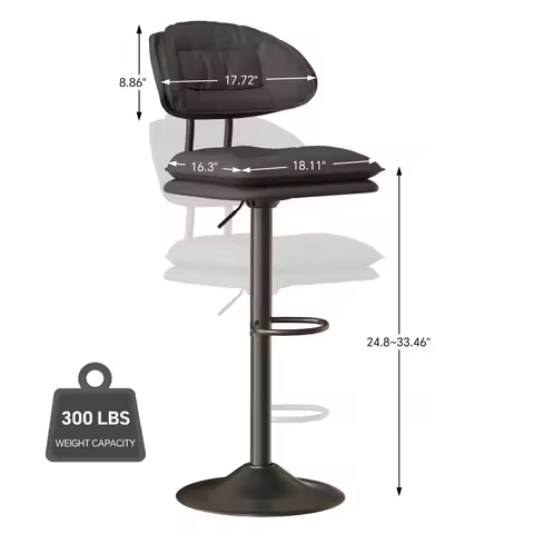 2Pcs Rotating Dining Chair Modern Bar Stools