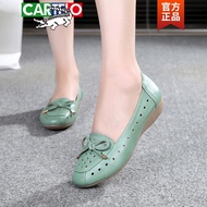 KY/🏅Cartelo Crocodile（CARTELO）Tendon Bottom Mom Shoes Genuine Leather Non-Slip Soft Bottom Casual Middle-Aged and Elderl