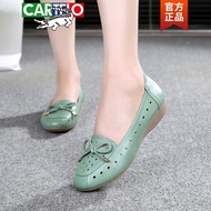 KY/🏅Cartelo Crocodile（CARTELO）Tendon Bottom Mom Shoes Genuine Leather Non-Slip Soft Bottom Casual Mi