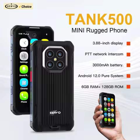 SERVO IP68 Waterproof Mini Smartphone 4G LTE Android 12 OS Play Store 6GB+128GB PTT OTG WiFi Dual SI