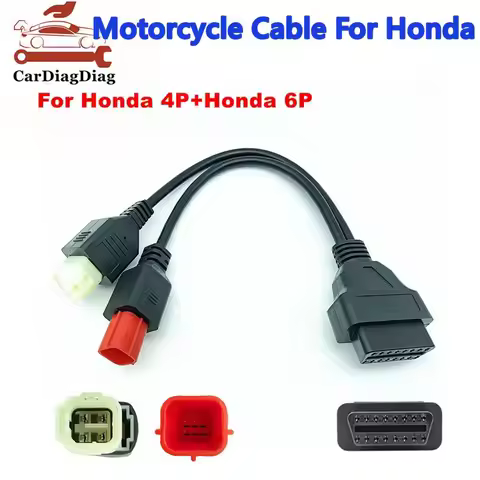 Motorcycle OBD Diagnostic Cable for Honda 4P+Honda 6P OBD2 Connector Cable Motorbike OBD Extension C