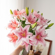 4cm Artificial Lily Bouquet Real Touch Fake Flowers Home Decor Wedding Party Table Centerpiece Wabi 