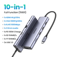 UGREEN 10 in 1 USB C HUB Dongle Ethernet Docking Station with 4K HDMI VGA 100W for Macbook Air M3 Sa