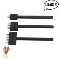 UMISTYDREAM9IQ0 3pcs Leather Craft Tool Kits, Round Hole Punch Black Tooth Leather Perforated Tool, 