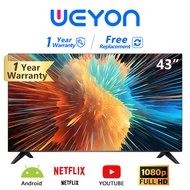 WEYON ทีวี 43 นิ้ว Smart TV 43 นิ้ว สมาร์ททีวี LED tv UHD Wifi internet Smart TV (รุ่น YM43A) -HDMI-USB-Netflix &amp;Youtube