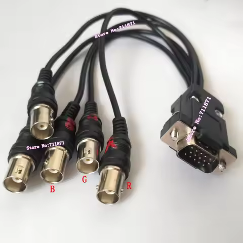 VGA to 5BNC Cable 15P D-Sub to RGBHV BNC Cable 15Pin Male DB15 to 5 BNC Female Cable Line 15P D-Sub 