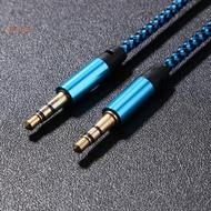 {Ready Now} 1m 3.28ft 3.5mm Male to Male Jack Auto Car Audio Cable Gold-Plated Plug Durable Cotton Braid Wire for CD player computer TV [Bellare.sg]