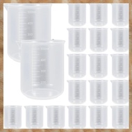 [K U Y G] Plastic Beakers 500 Ml Graduation Markings 20-Pack, Transparent 17 Oz for Liquid Measuring