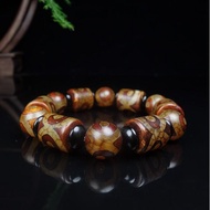 One Yuan Auction Tibetan Old Agate Bracelet Tibetan Retro Dzi Bead Agate Bracelet Three Eye Dzi Bead
