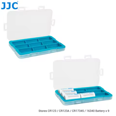 JJC CR123 CR123A Battery Case for 9x CR123 CR123A CR17345 CR16340 Water-Resistant Shockproof CR123 C