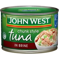 JOHN WEST CHUNK TUNA IN BRINE - TRAY PACK 425GM