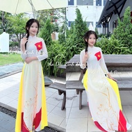 Ao dai shaped like a lotus flag with bold ethnic identity {all sizes S-4x} - Linh Dan Ao Dai