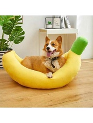 1入pc寵物狗床香蕉形小型狗沙發耐用便攜式寵物籃子犬用軟墊