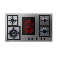 TEKA Hob เตาแก๊สฝัง เตาผสม เตาแก๊สและเตาไฟฟ้าเซรามิค ขนาด 90 ซม.รุ่น EFX 90.1 4G 1H AI