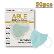 !!SPECIAL PRICE!! ABLE 2D Mask / Individual packing / Made in Korea / Premium mask / Mint Color