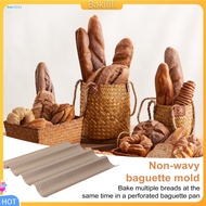 {Bakilili}  Baguette Tray for Home Baking Wavy Baguette Pan Non-stick Perforated Baguette Bread Pan 