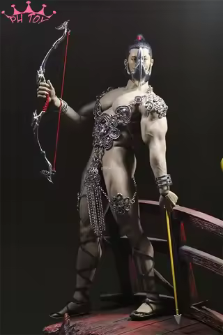 1/6 Scale Male Soldier Ninjas Totem Jumpsuits Bracelet Metal Mask Clothes Set for Phicen M30 M31 M32