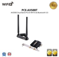 ASUS PCE-AX58BT AX3000 Dual Band PCI-E WiFi 6 (802.11ax) Adapter with 2 external antennas. Supportin