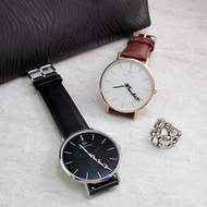 客製化手錶情侶、閨密對錶-經典款皮革錶帶(一對)