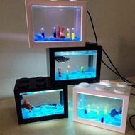2 Clear windows USB LED Goldfish Fish Tank Ornament Aquarium Desktop Decoration