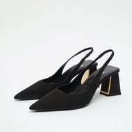 Zara Women's Heels Imported Women's Heels Women's Party Tofu Heels Trendy Women's Chunky Heels Casua