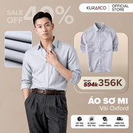 Men's Plain Shirt PREMIUM OXFORD FABRIC Gray Long Sleeve Premium Oxford Fabric - KURAMAN