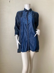 復古 ATSURO Tayama 長版襯衫，歐洲尺碼 36，美國尺碼 4，適合偏小身材。